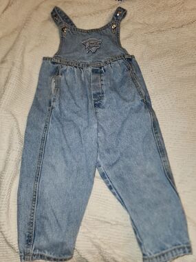 Vintage 90s Guess Denim Light Wash Kids Overalls 2T